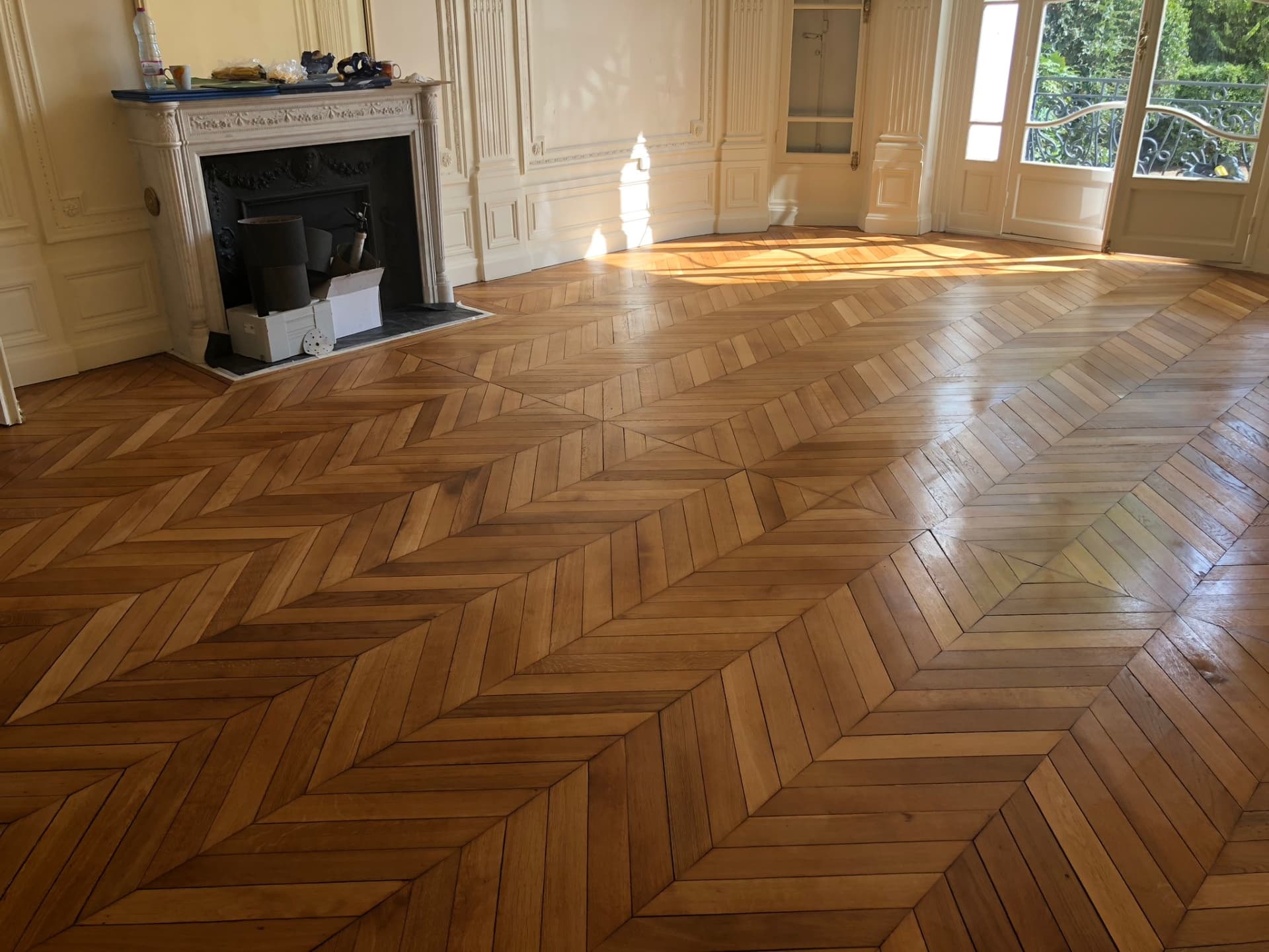 Parquet chevron vitrifi&eacute; Paris